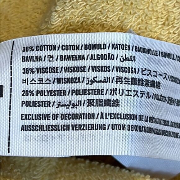 ABERCROMBIE & Fitch Raw Edge Hem Open Twist Back French Terry Pullover Goldenrod - Picture 5 of 5